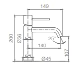 Imex - Grifo Monomando para Lavabo Monza BDM039-1 | Cromo, Cartucho cerámico Ø26 mm, Flexos 3/8”