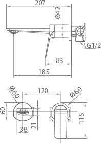 Imex - GLN047 NÁPOLES Monomando Empotrado Lavabo Cromo