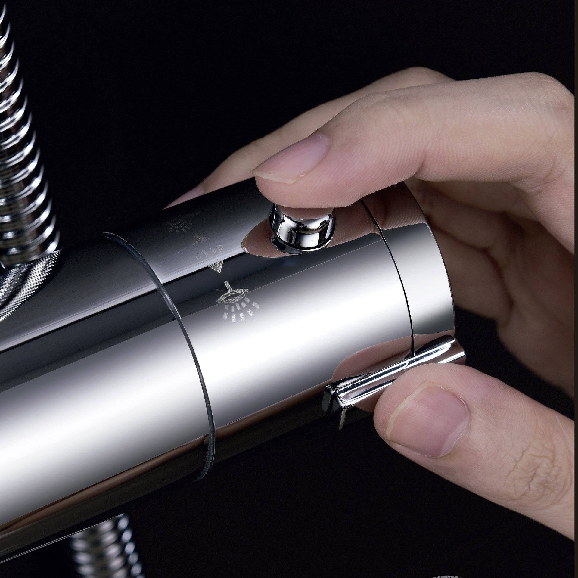 Columna Ducha Termostática IMEX Eco-Kent BTK017-ECO Cromo Rociador Ø20 cm