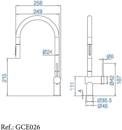 Grifo Cocina Extraíble IMEX Berna GCE026 Cromado 360° Acero Inoxidable