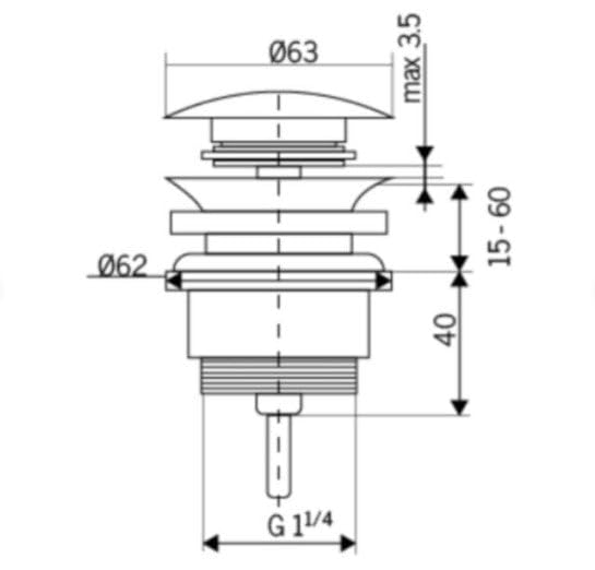 Válvula Click-Clack Imex VCC014 PVD Oro Cepillado