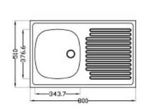 Practic ARES - Fregadero encastrar inoxidable 18/10 1s1e80x51