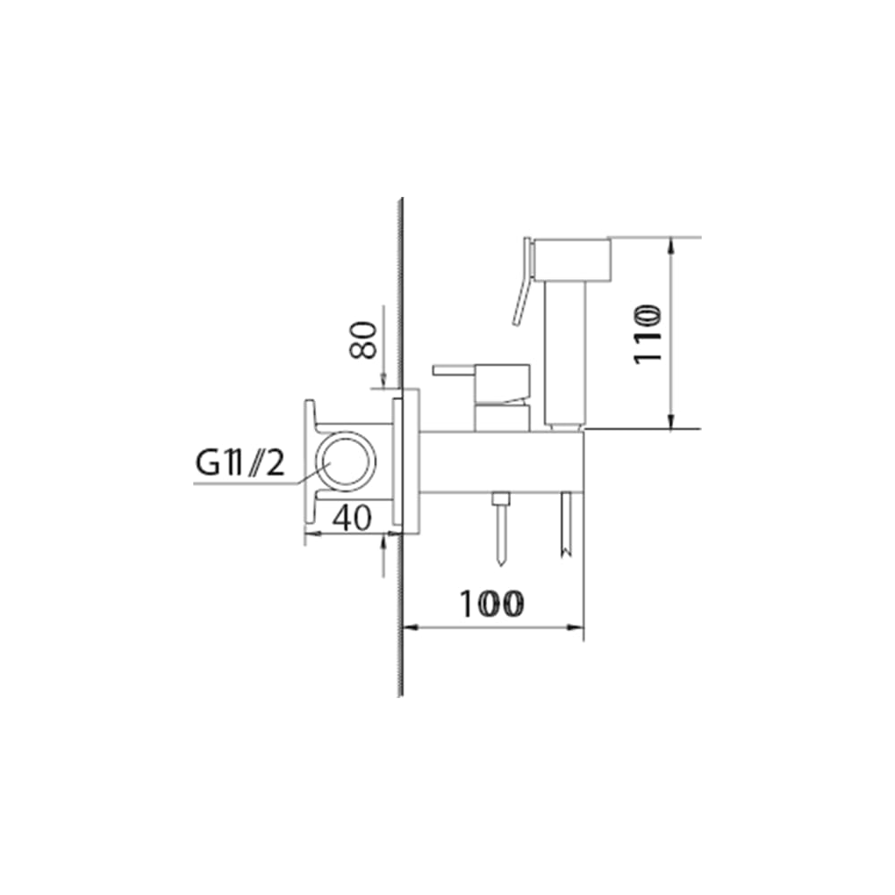 Grifo Bidé Empotrado IMEX Irlanda RDM003NG Negro Mate