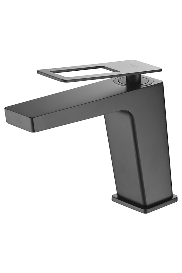 Imex - Grifo Monomando para Lavabo Suecia | Negro mate, Cartucho cerámico Ø26 mm TOP, Flexos 3/8”