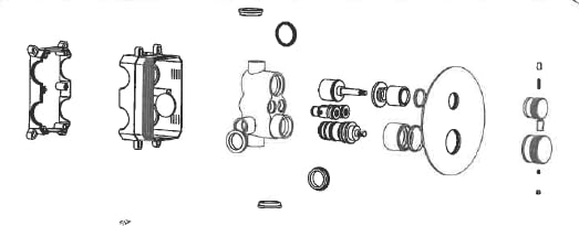 Conjunto Ducha Empotrado Termostático IMEX Line GTD038NG Negro Mate