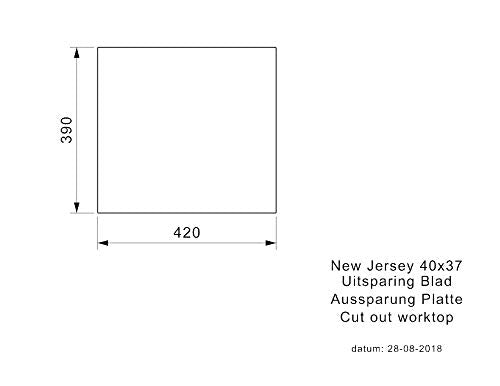 REGINOX R32985 New Jersey - Fregadero de acero inoxidable (40 x 37 cm, a partir de 50 cm de ancho, empotrable, empotrable)