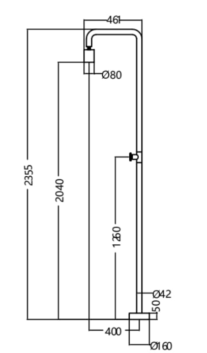 Imex - Columna de Ducha Exterior POOL GPP001 | Acero Inoxidable S.316