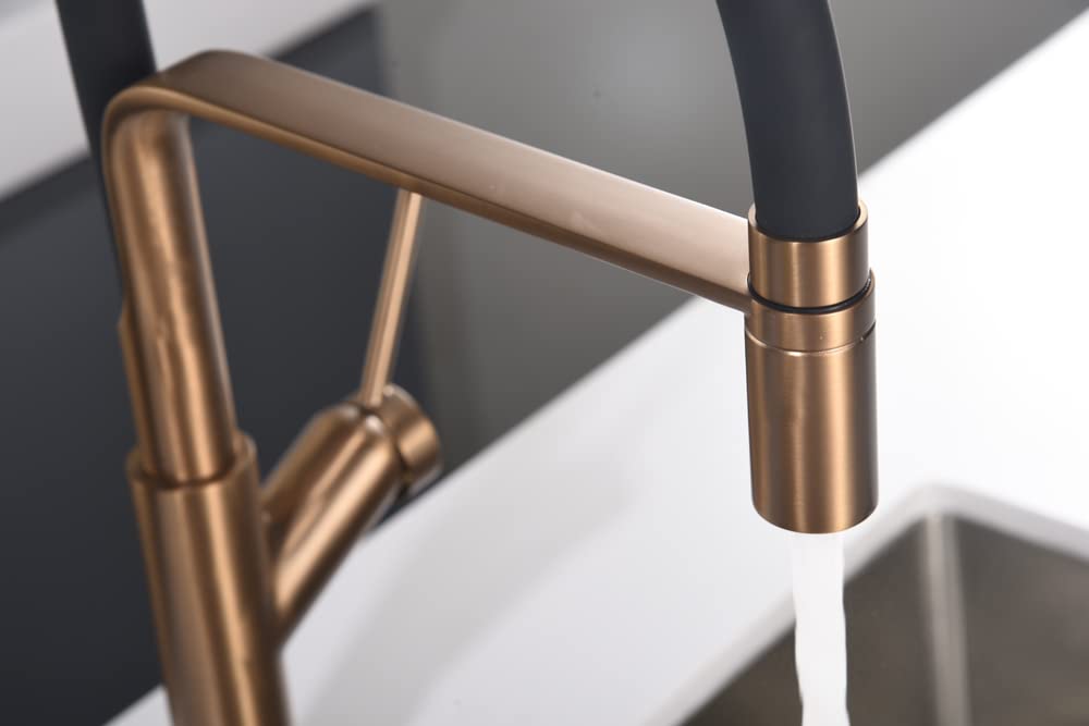 Grifo Cocina Flexible IMEX Sena BDD038-1 Oro Rosa Cepillado