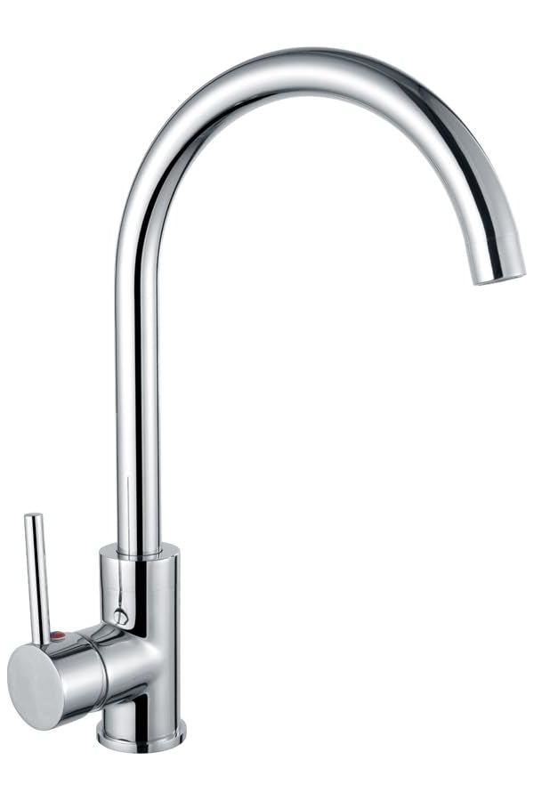 Imex - Grifo de Cocina Monomando Lyon BDC037 | Acabado Cromado, Cuerpo de Latón, Cartucho Cerámico Ø35 mm y Fácil Instalación