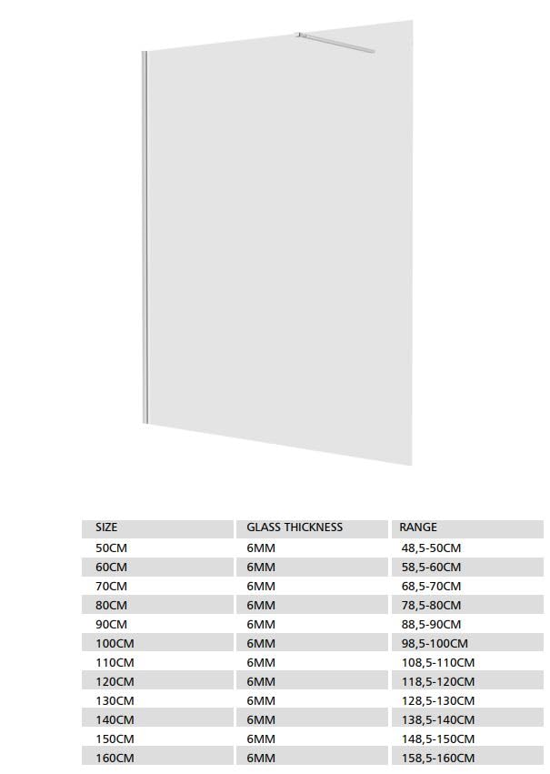 Mampara Fija Imex SCREEN PRO Cromado | Panel de Ducha con Vidrio Templado y Perfil de Aluminio