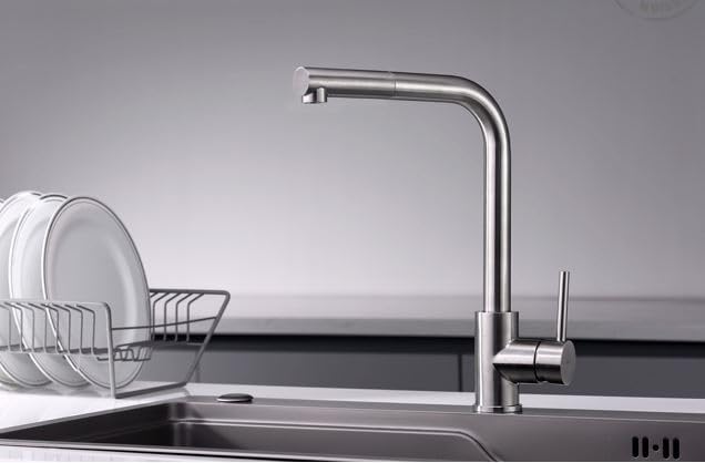 Grifo Cocina Extraíble IMEX Moscu GCE006/AC Acero S.316 Monomando Ø35 mm