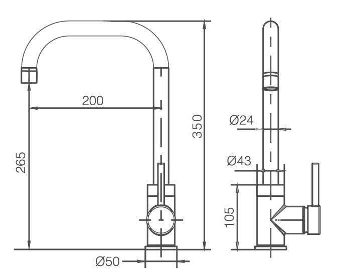 Grifo Cocina IMEX Loira GCR004 Oro Rosa Cepillado