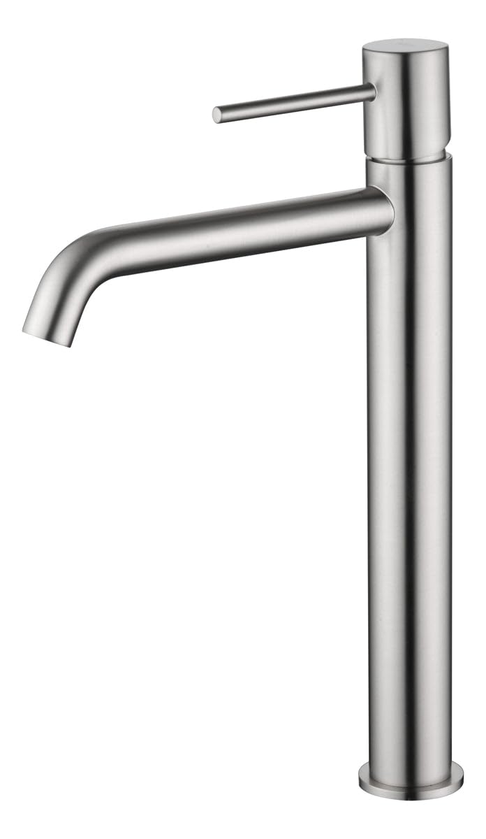 Imex - BDM039-3NQ MONZA Grifo Monomando Lavabo Caño Alto Color Níquel Cepillado