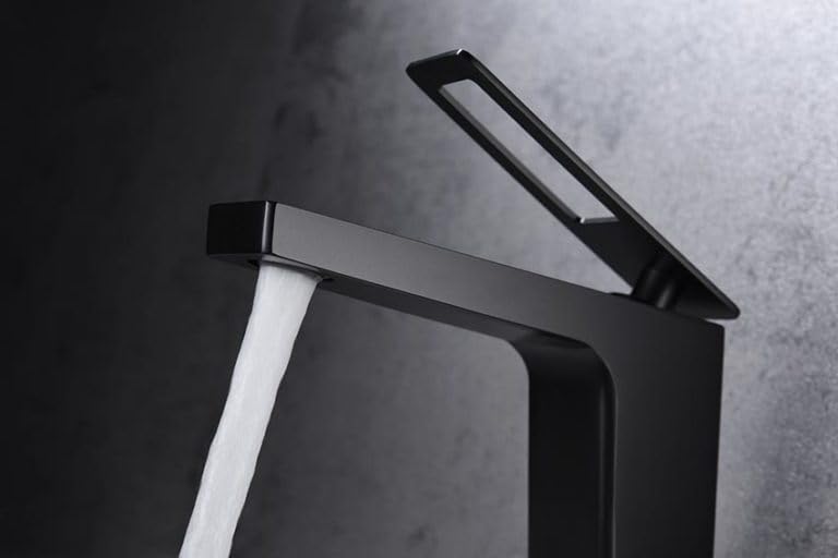 Imex - Grifo Monomando para Lavabo Suecia | Negro mate, Cartucho cerámico Ø26 mm TOP, Flexos 3/8”