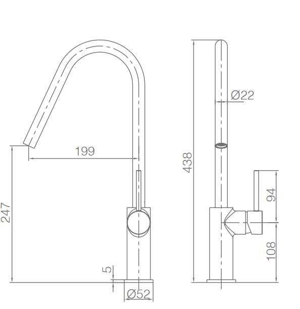 Grifo Cocina IMEX Kenia GCE020 Oro Cepillado