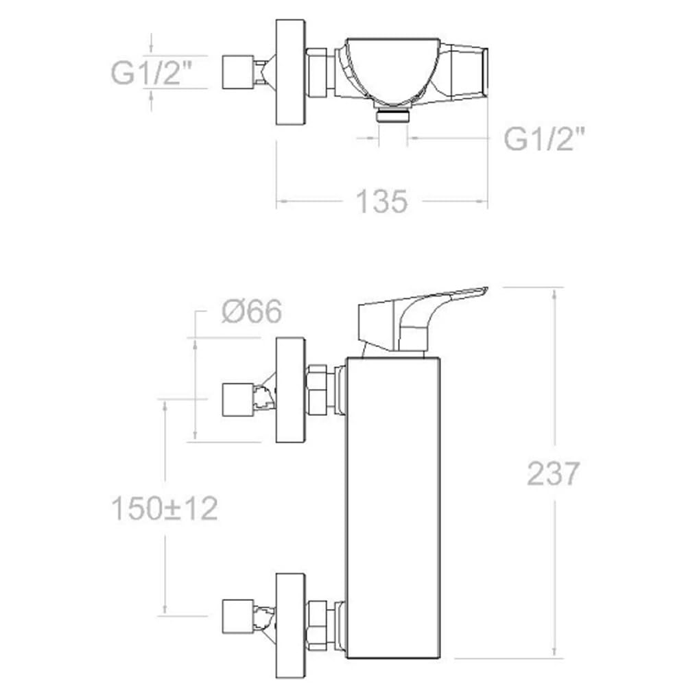 Grifo Monomando de Ducha Ramon Soler URBAN CHIC 210801K3 con Repisa de Cristal