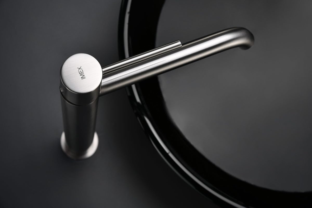 Imex - BDM039-3NQ MONZA Grifo Monomando Lavabo Caño Alto Color Níquel Cepillado