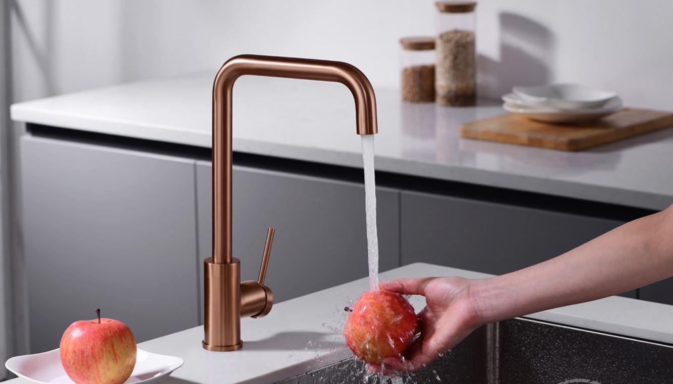 Grifo Cocina IMEX Loira GCR004 Oro Rosa Cepillado