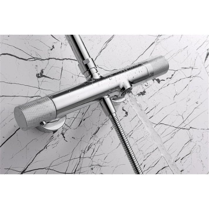 Imex - Conjunto de Bañera Telescópico Termostático Line BTD038-B | Latón de alta calidad, Diseño moderno y funcional