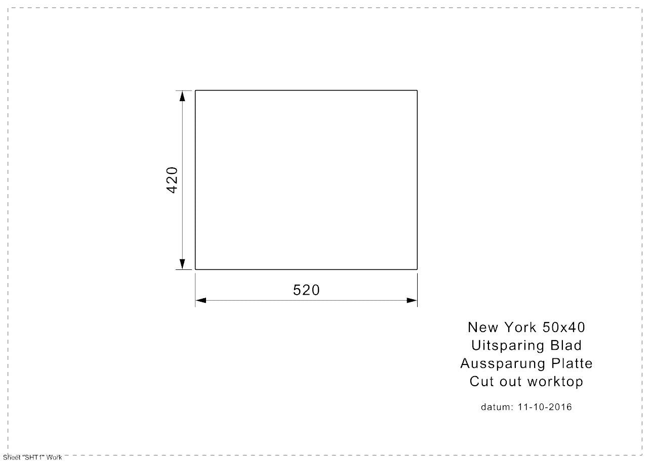 REGINOX R34262 Elite New York - Fregadero de acero inoxidable (50 x 40 cm, 60 cm de ancho, montaje plano), color negro