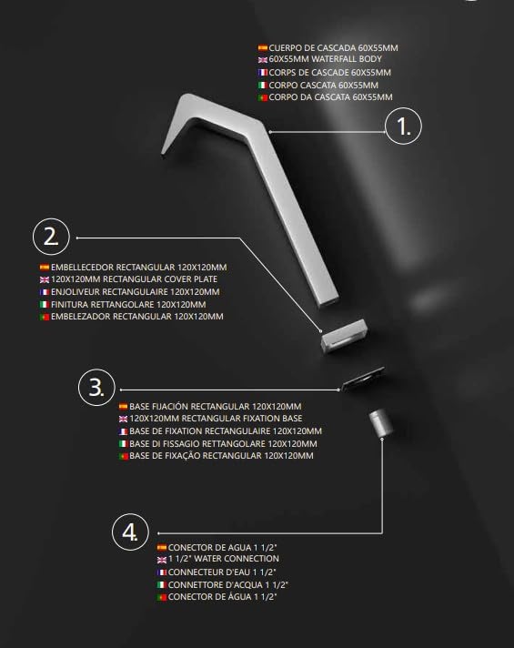 Cascada Piscina 6 cm IMEX NIÁGARA CPN001/AC Acero Inoxidable S.316