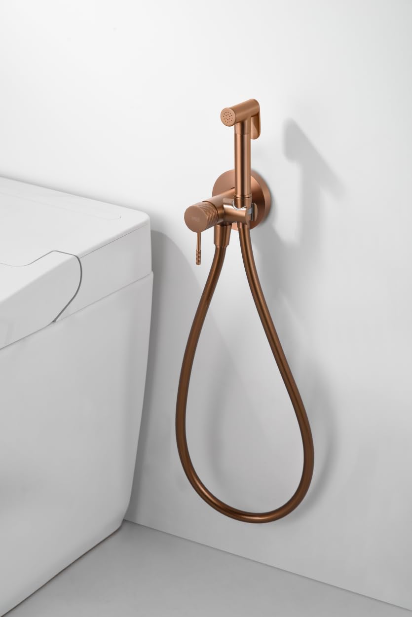 Imex - Grifería monomando empotrada para bidé hecha de latón - Ducha higiénica empotrada y monomando Grifo bidet empotrado Oro Rosa Cepillado RDG053/ORC