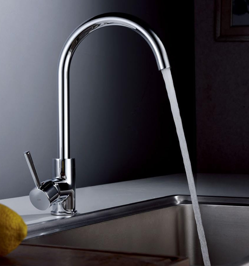 Imex - Grifo de Cocina Monomando Lyon BDC037 | Acabado Cromado, Cuerpo de Latón, Cartucho Cerámico Ø35 mm y Fácil Instalación