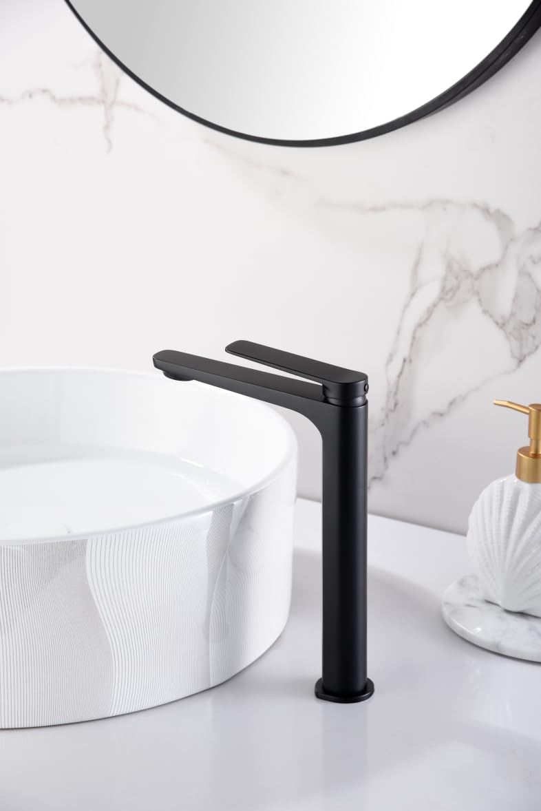 Grifo Lavabo Alto IMEX Nápoles BDN047-3NG Negro Mate