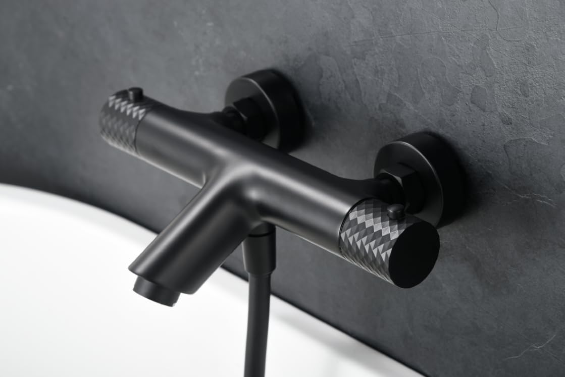 Grifo Baño Ducha IMEX Génova BTG053-4NG Negro Mate