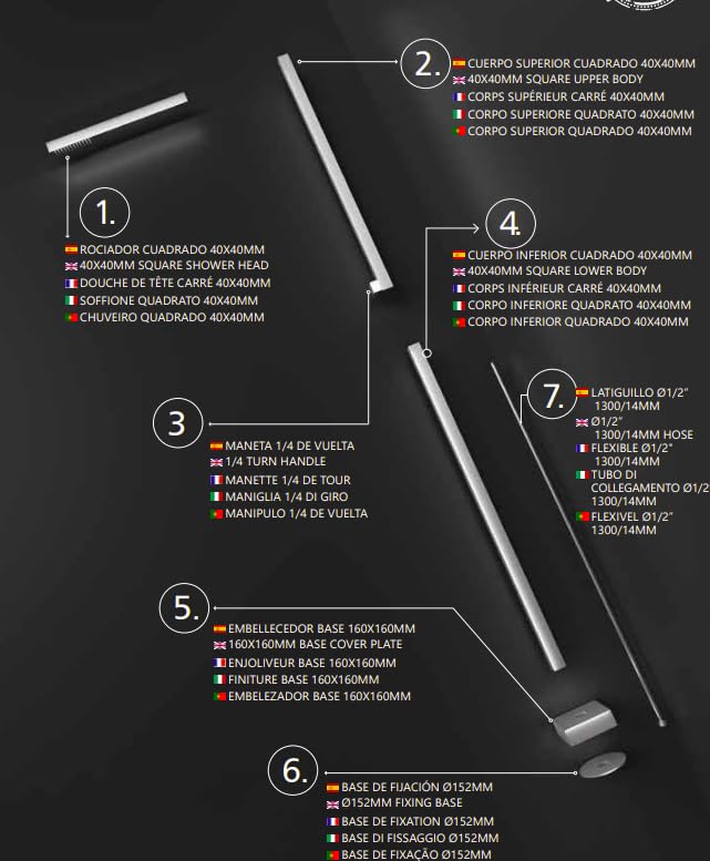 Ducha de Piscina IMEX Alabama Acero Inoxidable S316