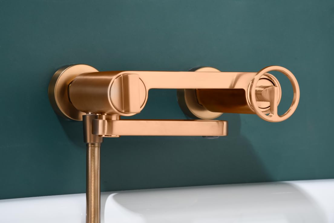 Grifo Monomando Ducha y Bañera IMEX OLIMPO BDC033-4ORC Oro Rosa Cepillado