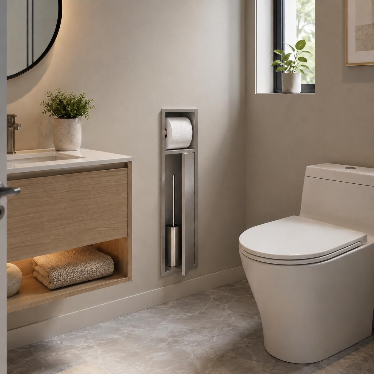 Hornacina Baño Medimex Egean HOR007 Níquel Cepillado 17x60