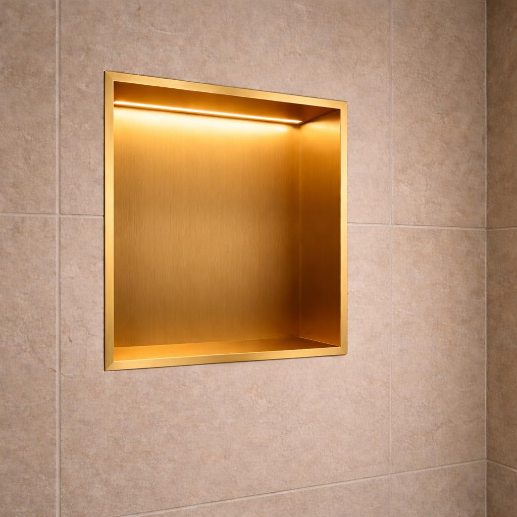 Hornacina Ducha MEDIMEX HOR004 Oro Cepillado 33x33