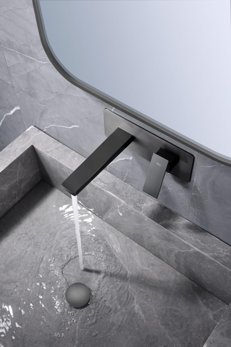 Imex - Grifo Monomando Empotrado para Lavabo Pisa GLP048/BGM | Black Gun Metal, Latón de alta calidad, Diseño moderno