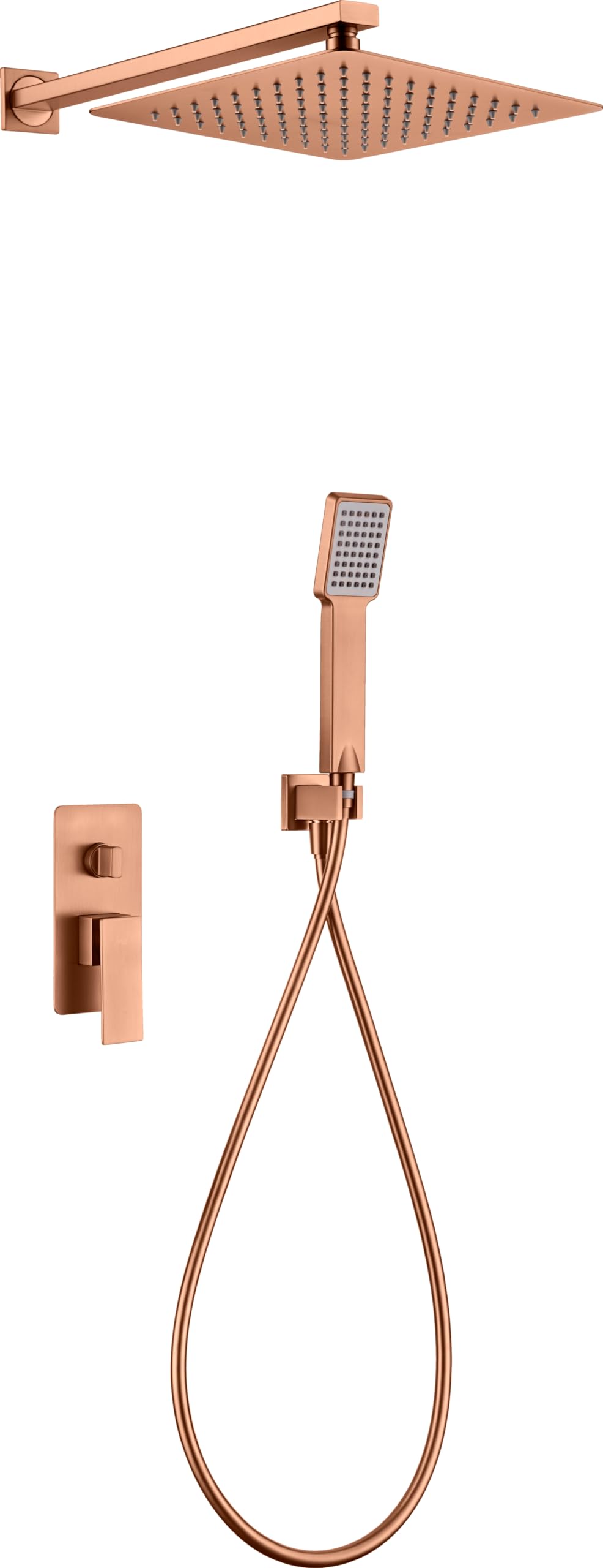 Imex - Conjunto de Ducha Monomando Empotrado Pisa GPP048/ORC | Oro rosa cepillado, Latón de alta calidad, Diseño moderno