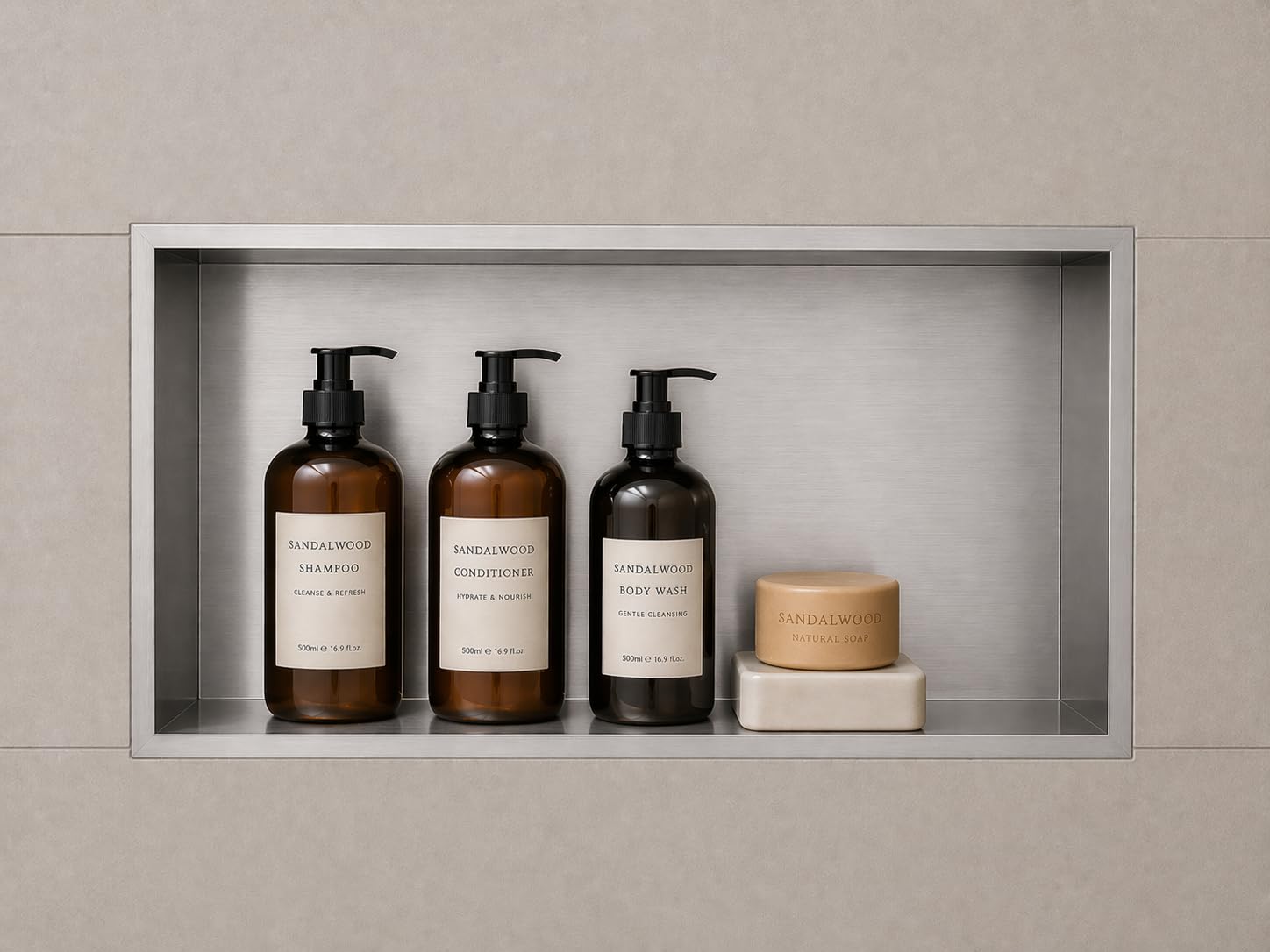 Galyon MEDIMEX - Hornacina Ducha Empotrable Horizontal Pacific HOR002 | Nicho de Baño Acero Inoxidable 304, Rectangular 63x33 cm Prof. 10 cm | 6 Acabados (Níquel Cepillado)