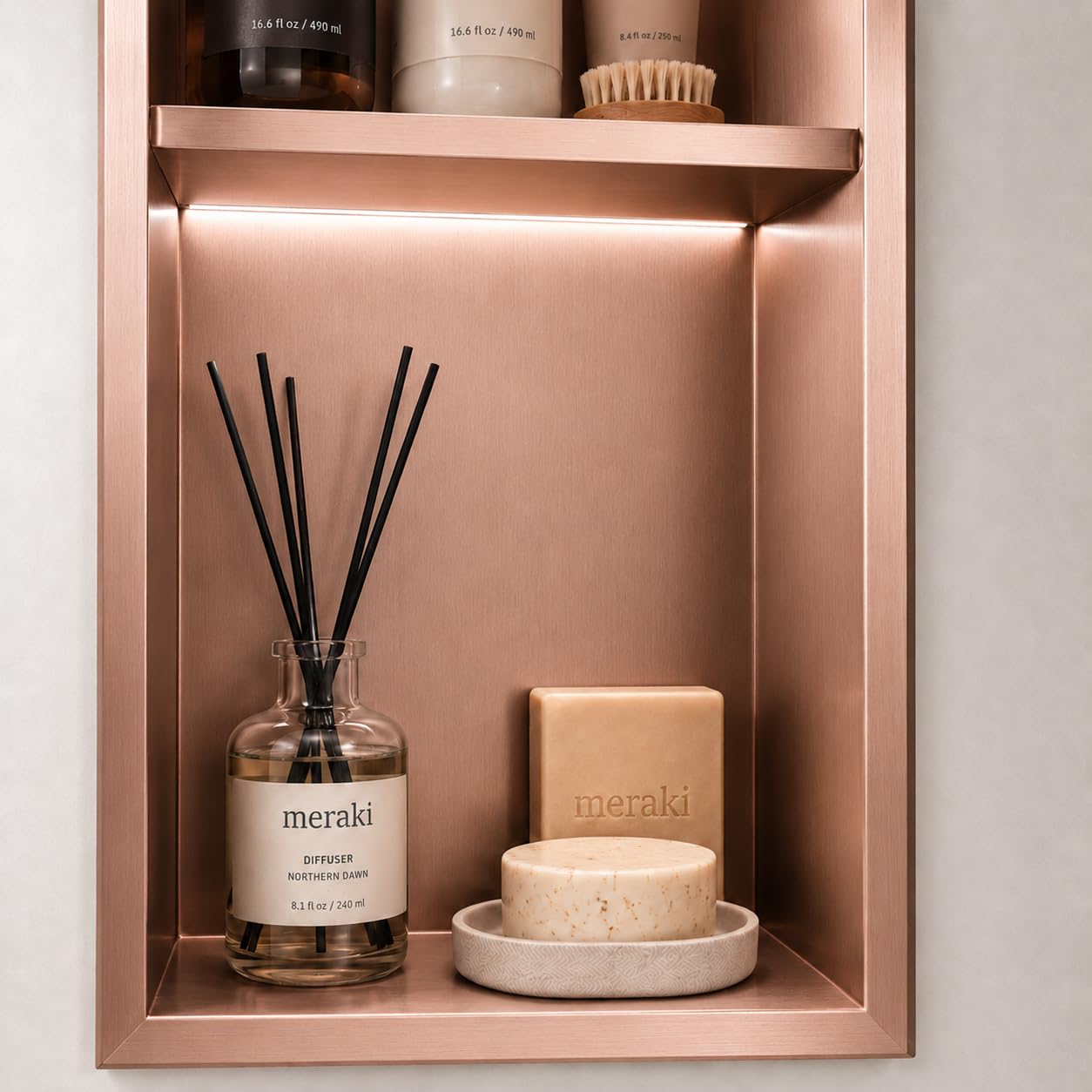 Hornacina Ducha MEDIMEX Marshall HOR006 Oro Rosa Cepillado 33x63