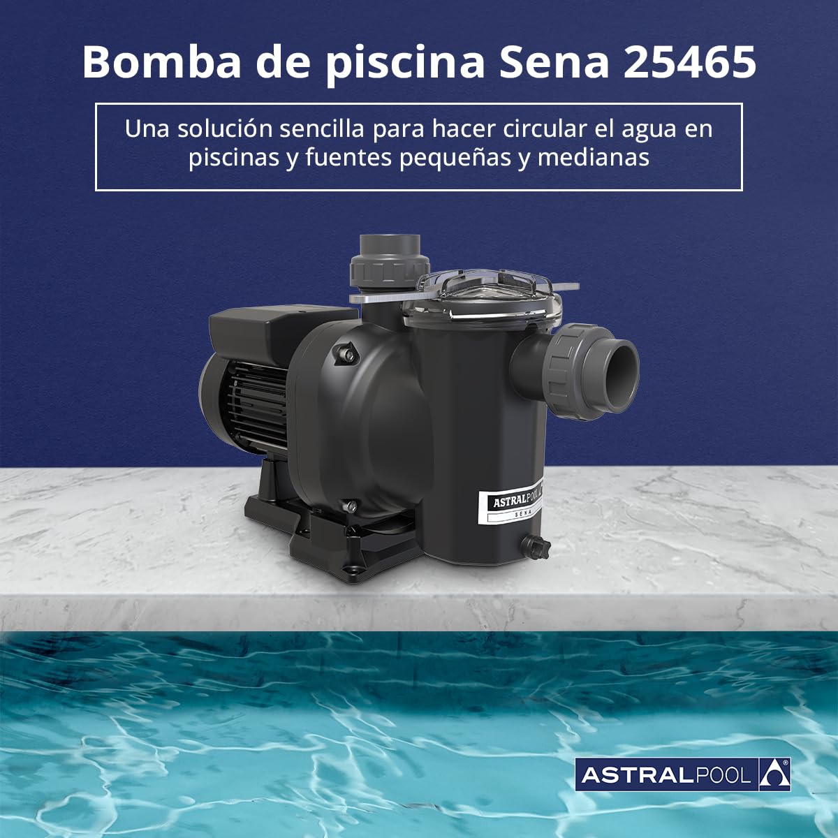 Bomba de Piscina Astralpool Sena 1 CV Monofásica | Autoaspirante, IP55