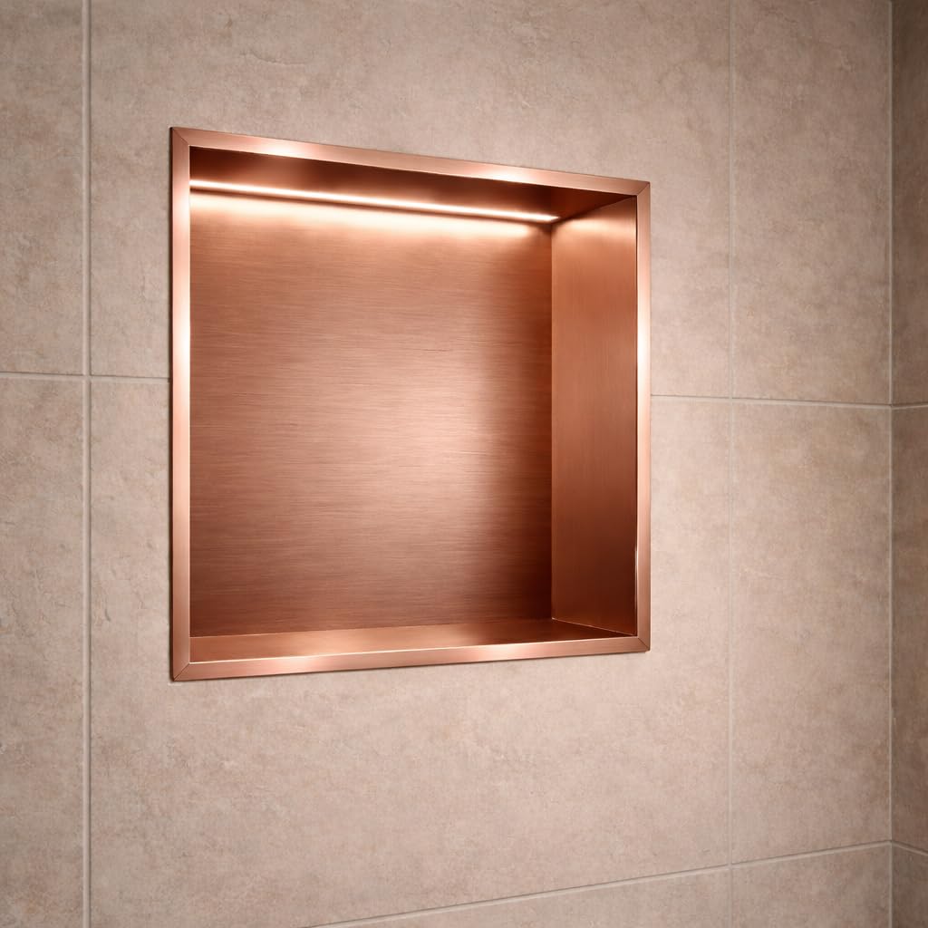 Hornacina Ducha Medimex Indic HOR004 Oro Rosa Cepillado 63x33