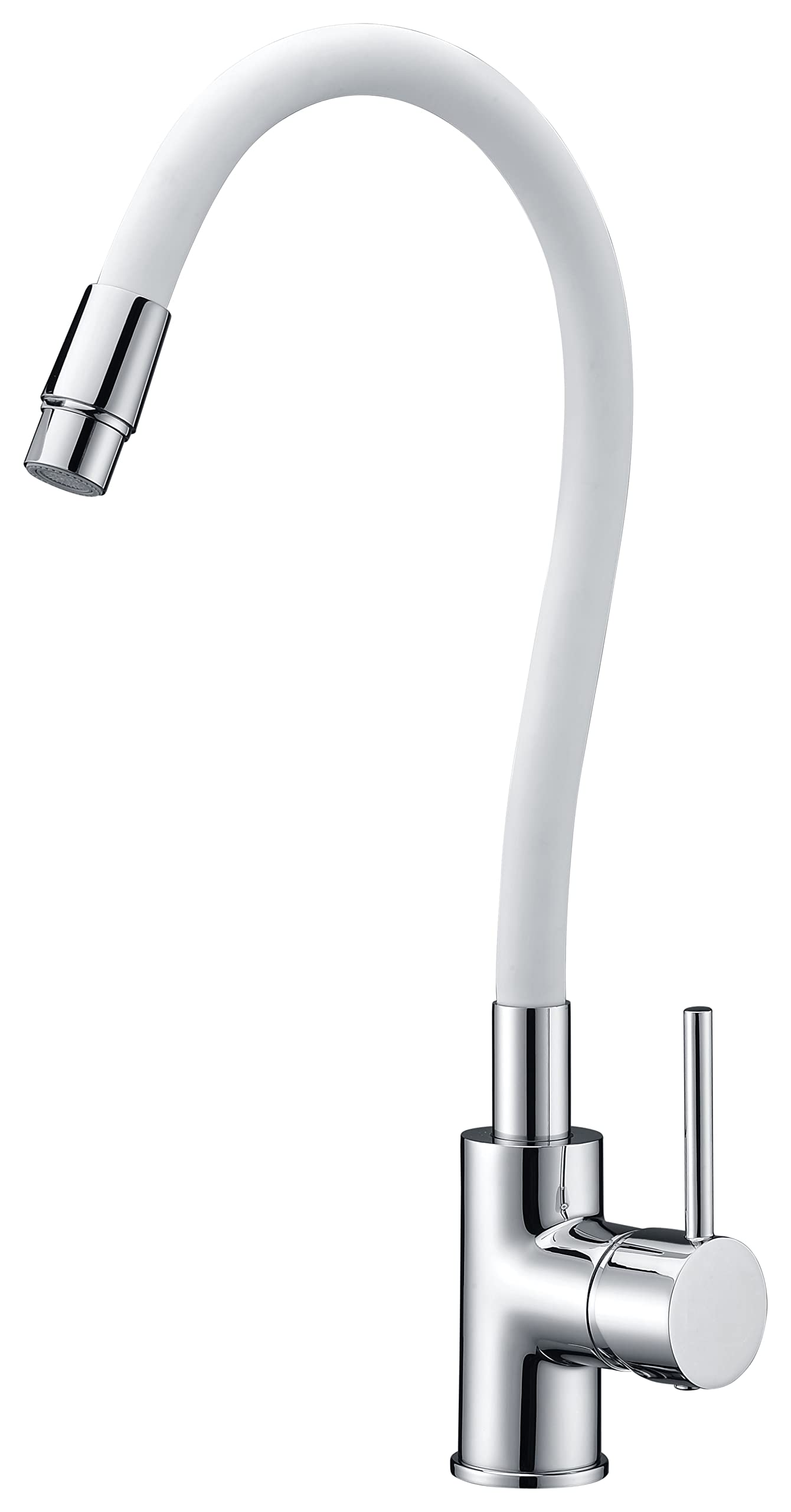 Imex - Grifo Monomando para Cocina Viena GCE009 | Cromo/Blanco, Latón de alta calidad, Diseño moderno