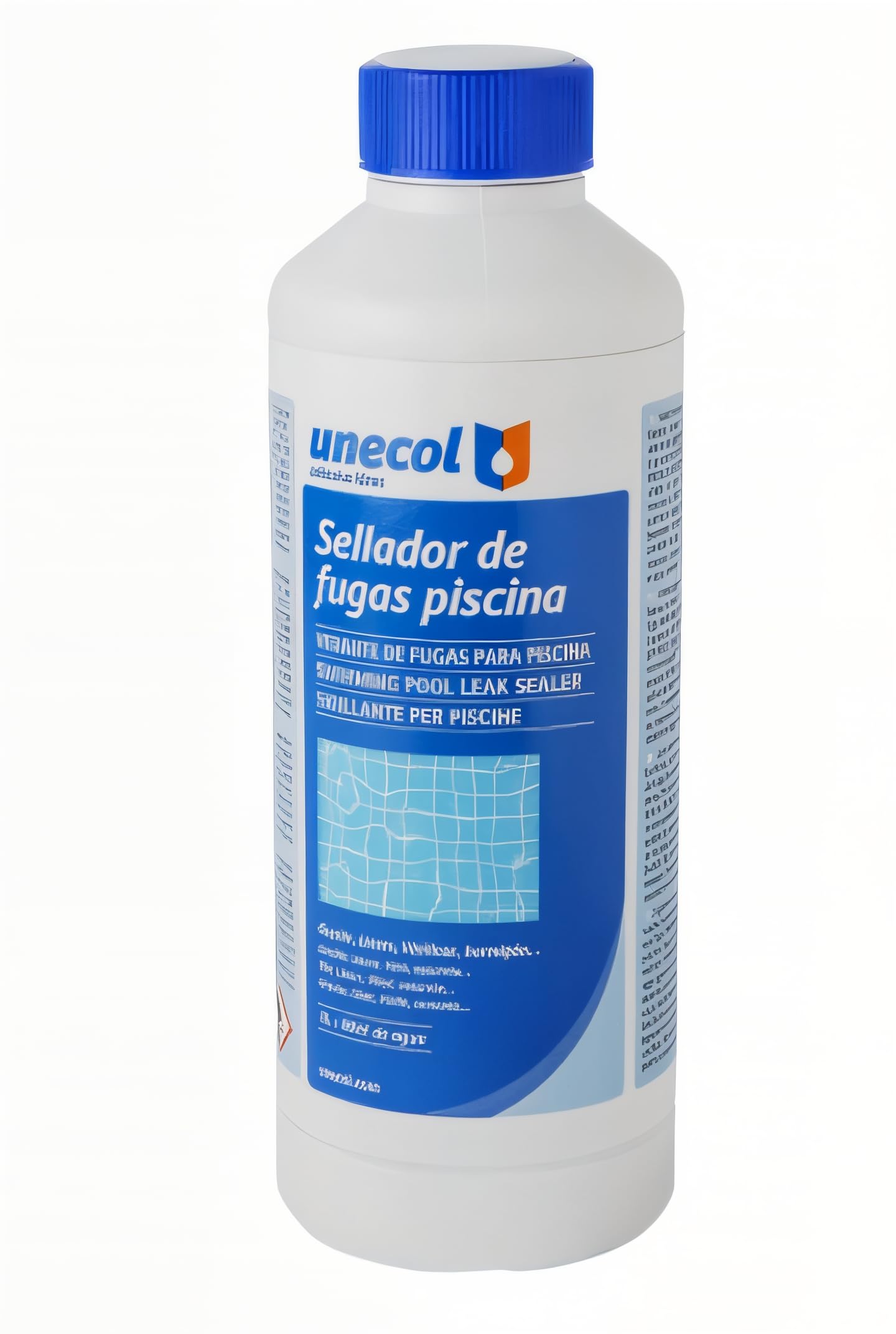 Unecol - Sellador de Fugas Piscina Unecol 1L – Repara Grietas y Filtraciones sin Vaciar – Apto para Gresite, Liner, PVC, Hormigón – Agua Dulce o Salada