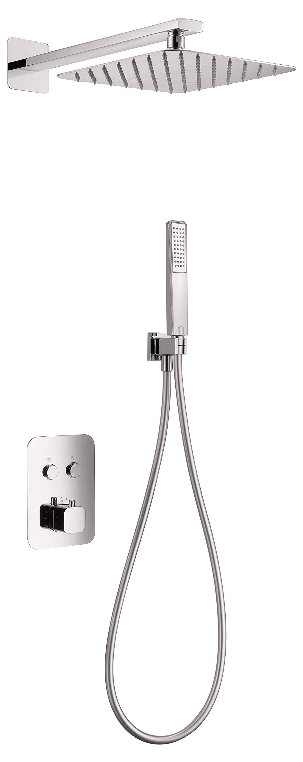 Imex - Conjunto de Ducha Termostático Empotrado Madeira GTM021 | Latón de alta calidad, Diseño moderno y funcional