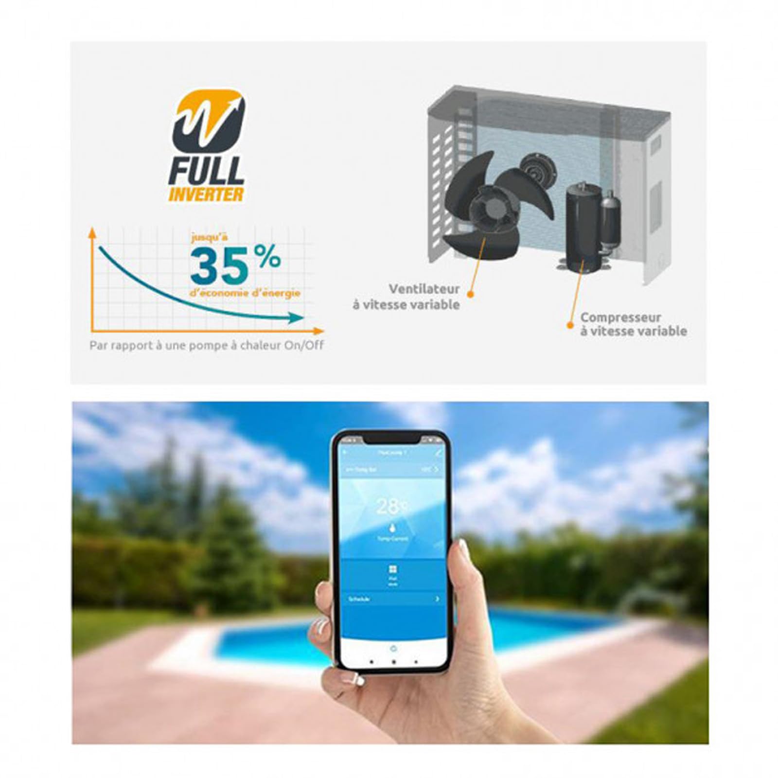 Bomba de Calor Poolex Q-Line Full Inverter 5 kW | Piscinas 20–35 m³