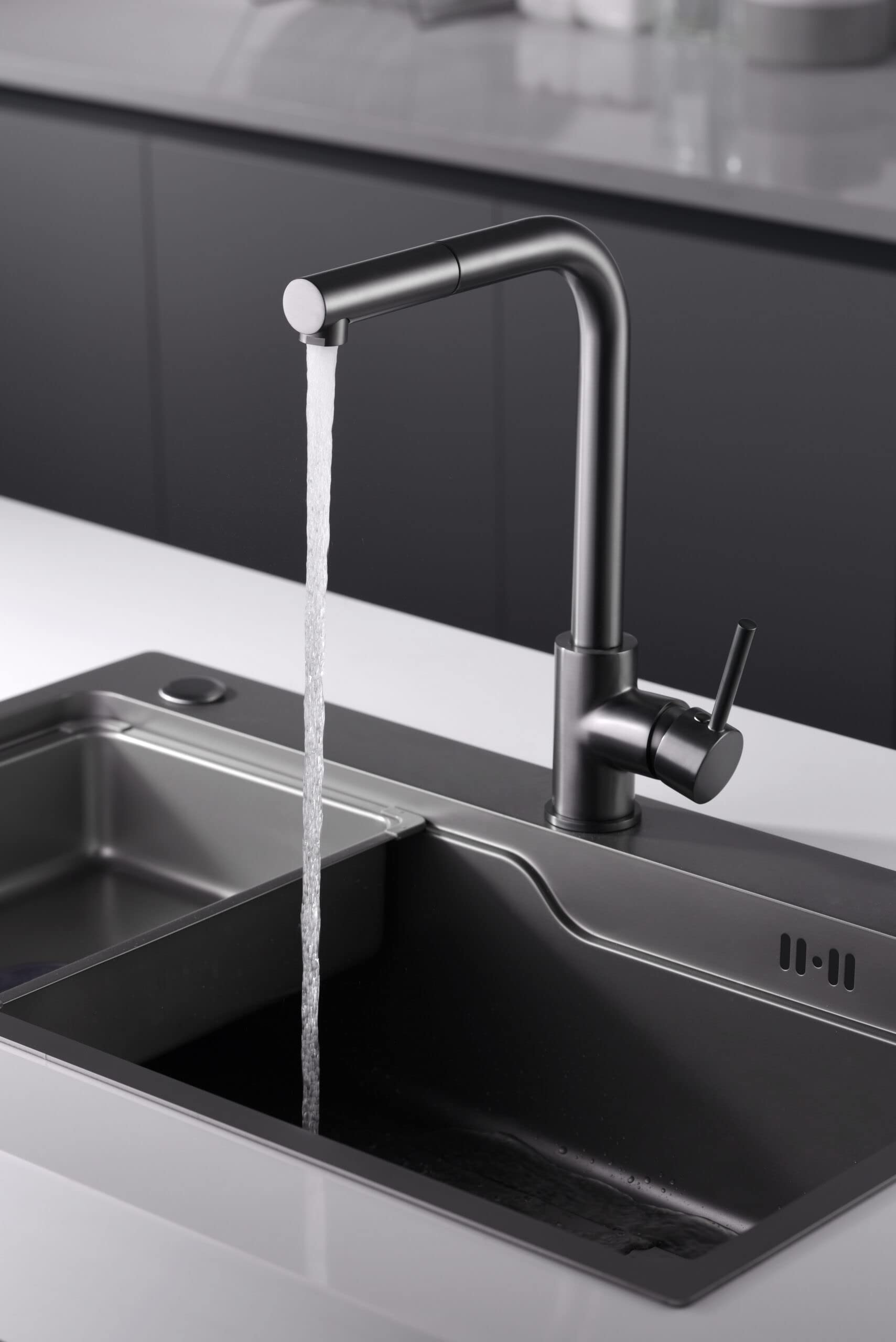 Grifo Cocina Extraíble IMEX Malta GCE006 BGM Black Gun Metal