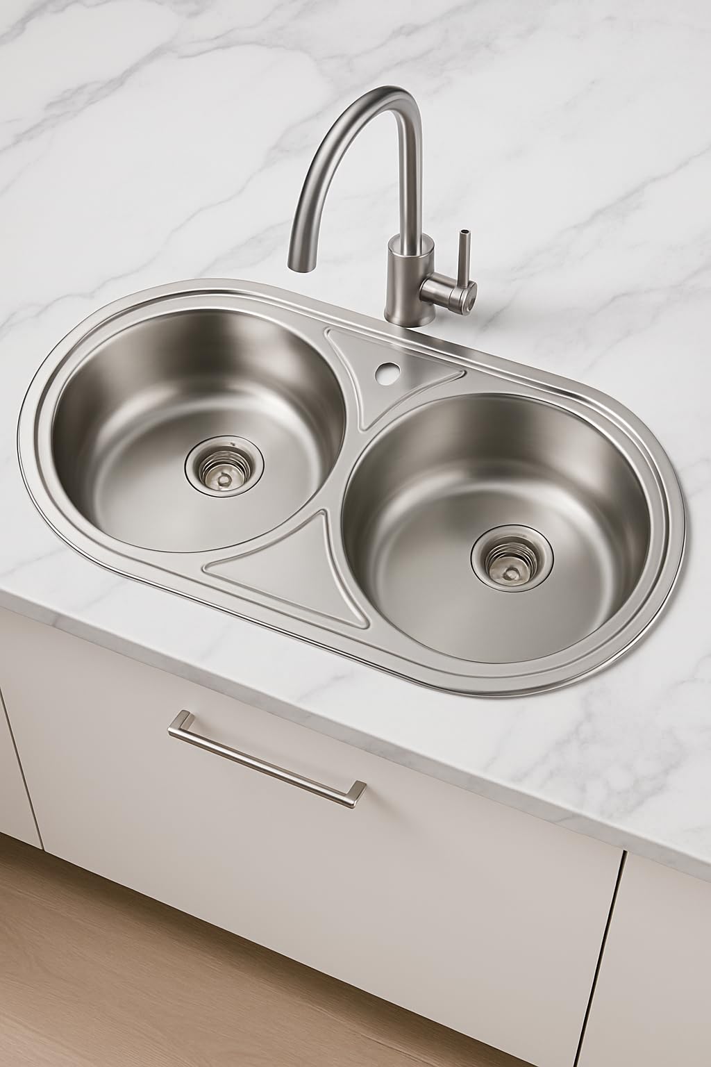 GALYON Practic Fregadero de Acero Inoxidable Dos Senos FI LUJO 2S 84X44 O VG Bajo Encimera – Resistente y Elegante.