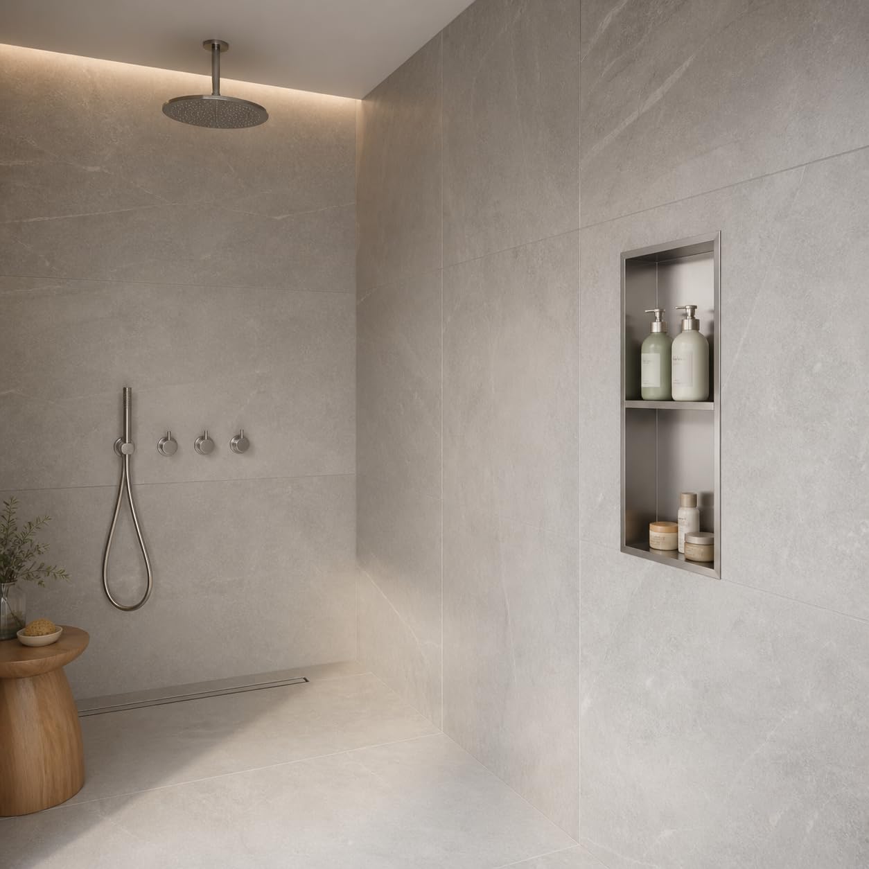 Hornacina Ducha MEDIMEX Artic HOR003 Níquel Cepillado 33x63