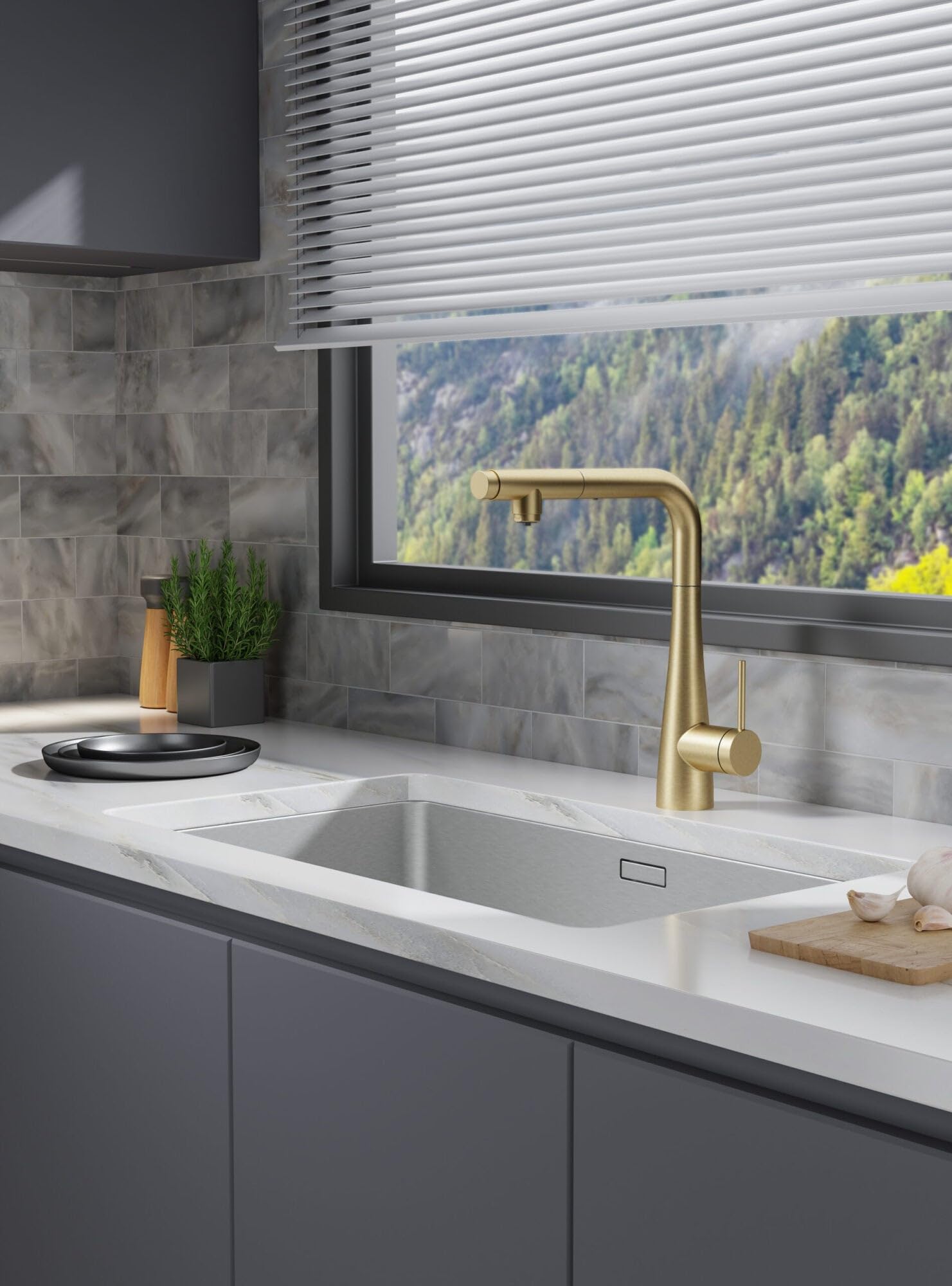 Grifo Cocina para Ósmosis IMEX Split GOS005 OC Oro Cepillado