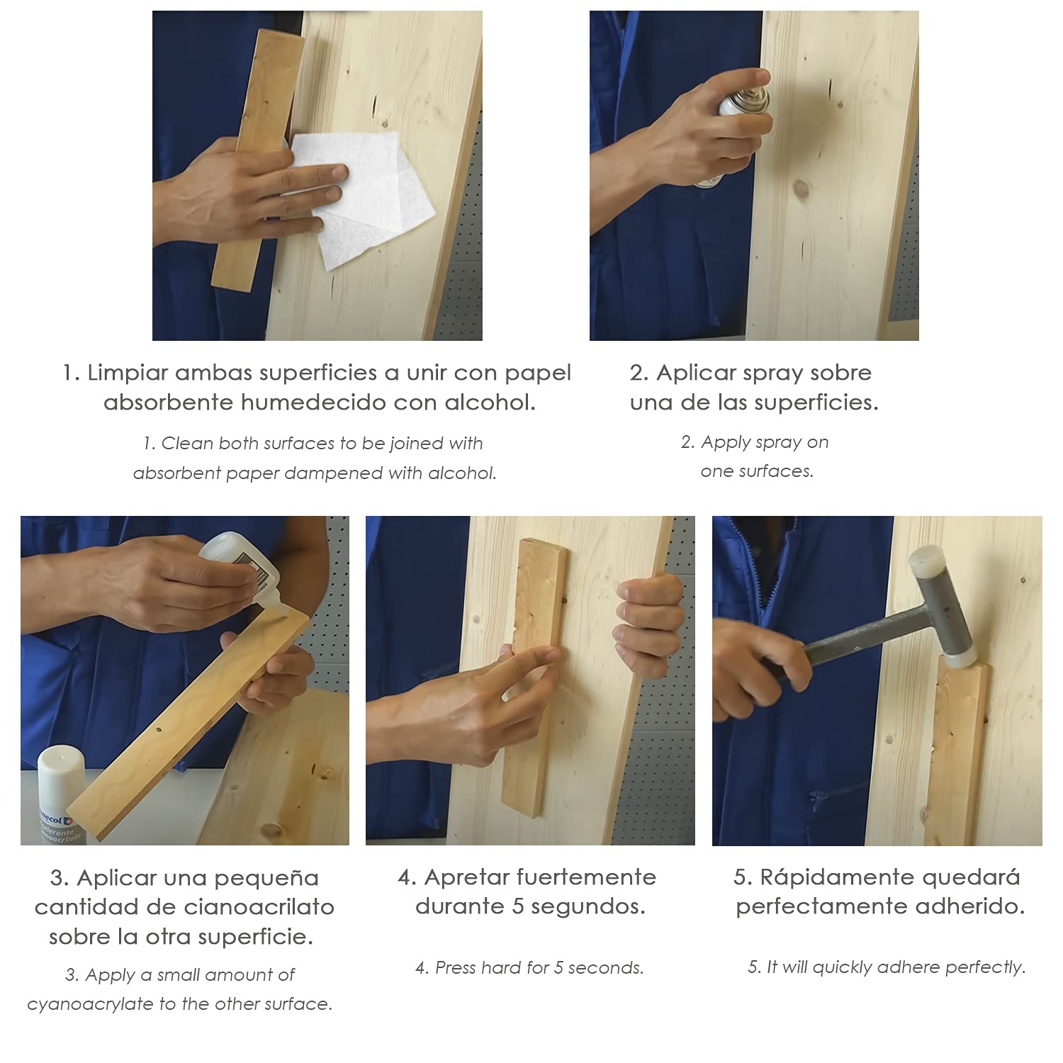 Kit Acelerante Aerosol Unecol 7156 + Cianoacrilato para Materiales Porosos (200 ml + 50 ml)