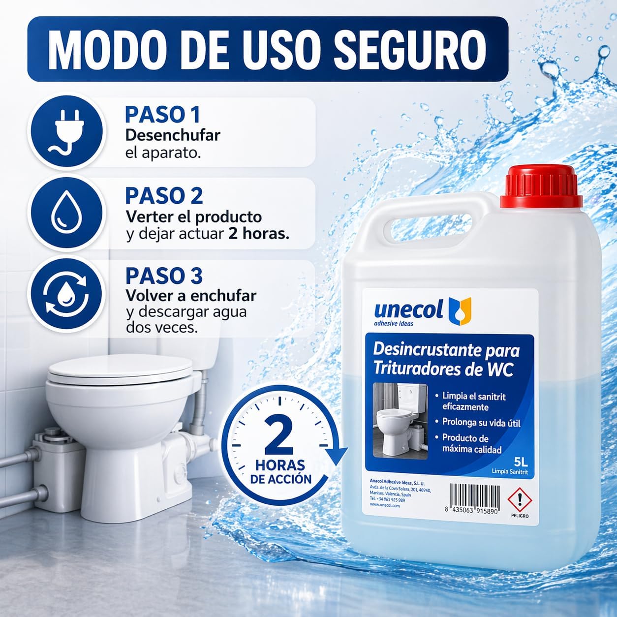 Desincrustante Trituradores WC Unecol 373 C01540 5 Litros