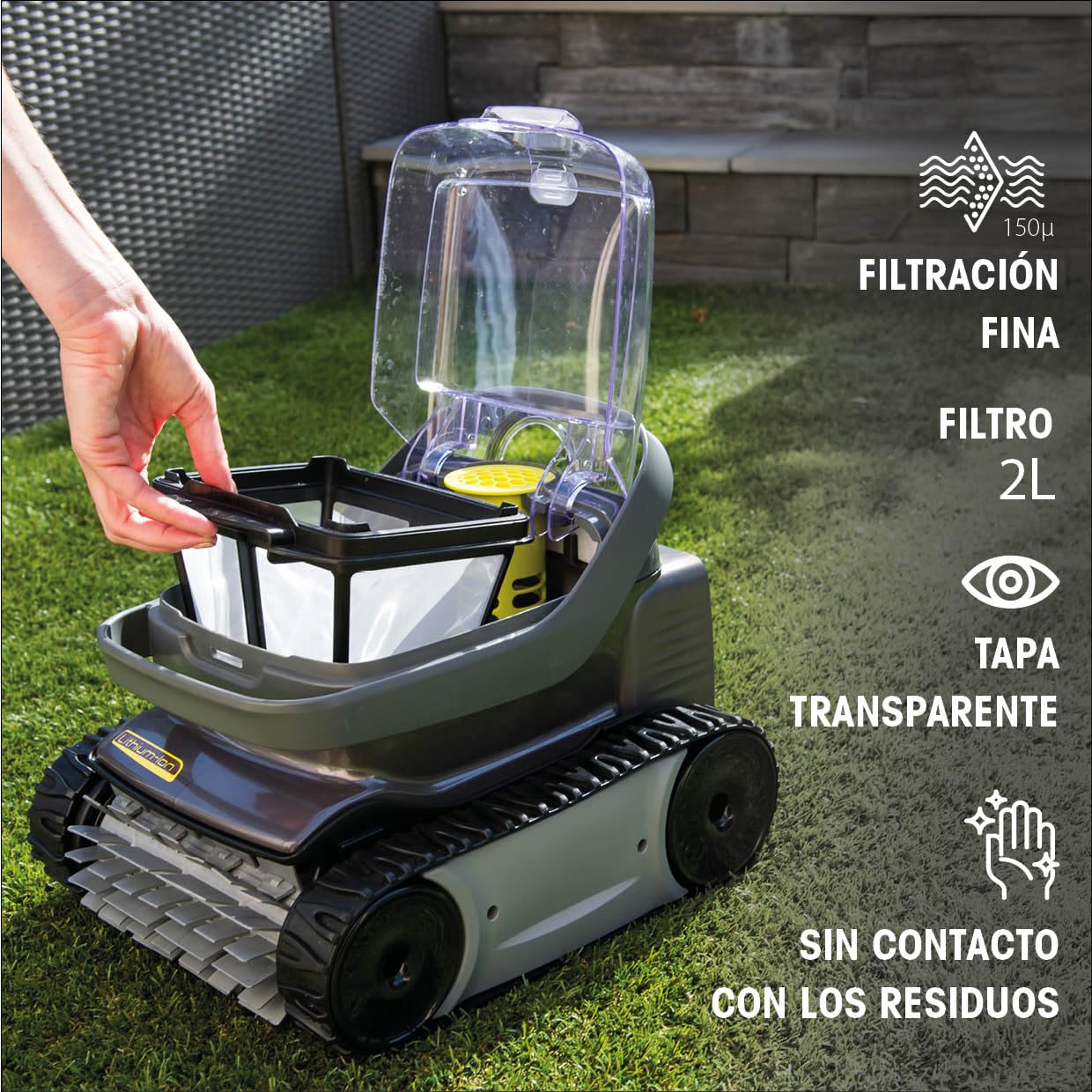 Zodiac Pixel OP-Li 2100 | Limpiafondos sin Cable para Piscinas hasta 7x3 m, Batería de Litio, Ciclo 1h30